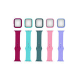 Apple Watch Series 7 41mm - Silicone Strap Band + 360 Case - Div. Kleuren