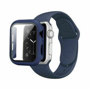 Apple Watch Series 7 45mm - Silicone Strap Band + 360 Case - Div. Kleuren